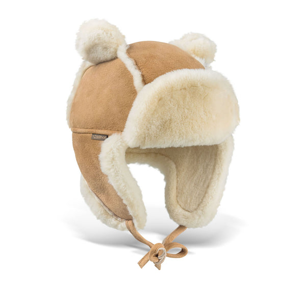 Fellhof Lammfellmütze Baby Petzi Hellbraun / Gr. 44