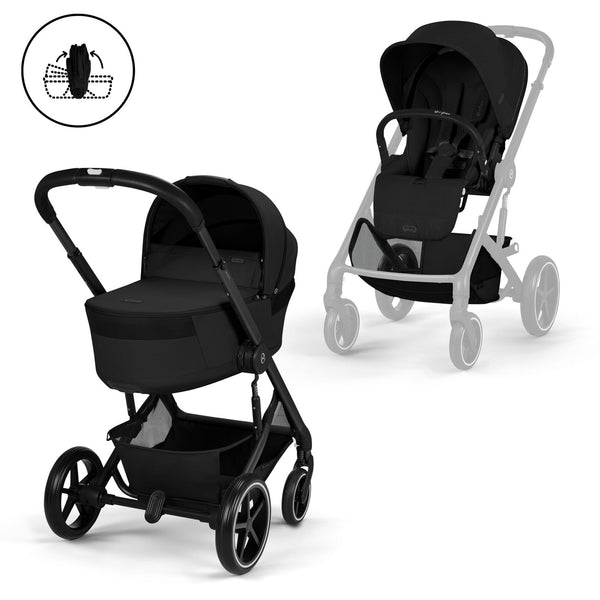 Cybex Balios S Lux mit Fold Cot 6in1 Set Moon Black