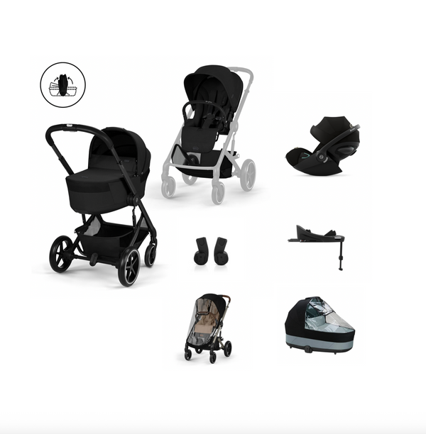 Cybex Balios S Lux mit Fold Cot 6in1 Set Moon Black