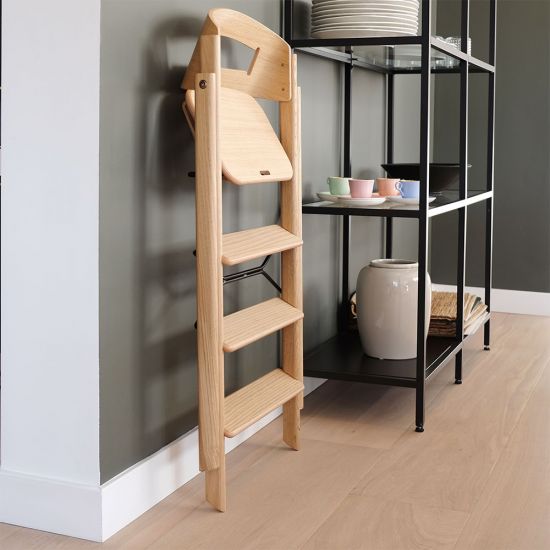 KAOS Klapp Hochstuhl aus Holz, klappbar Oak Natural