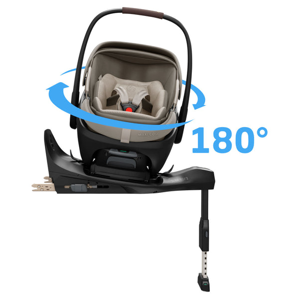 Maxi Cosi Coral Slide Pro i-Size Babyschale Sapphire Sand + Family Fix Slide Pro