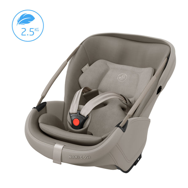 Maxi Cosi Coral Slide Pro i-Size Babyschale Sapphire Sand + Family Fix Slide Pro