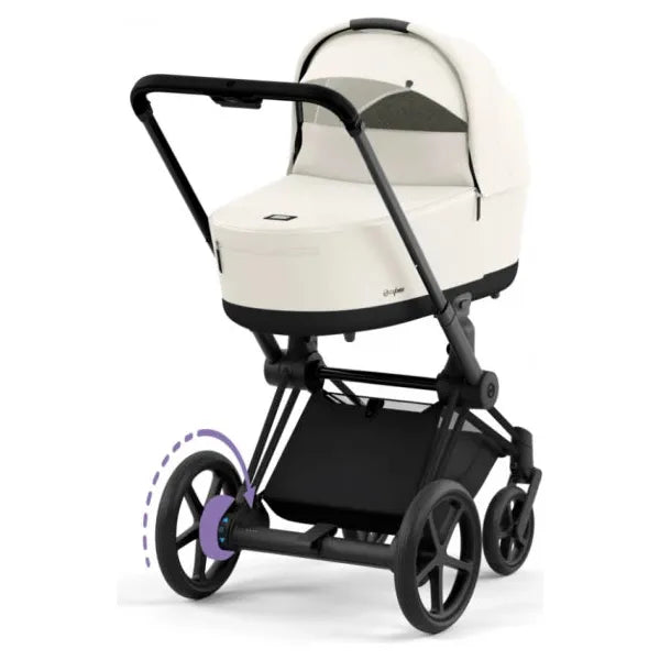 Cybex e-Priam Set Gestell (Matt Black) /Stoff (Off White)